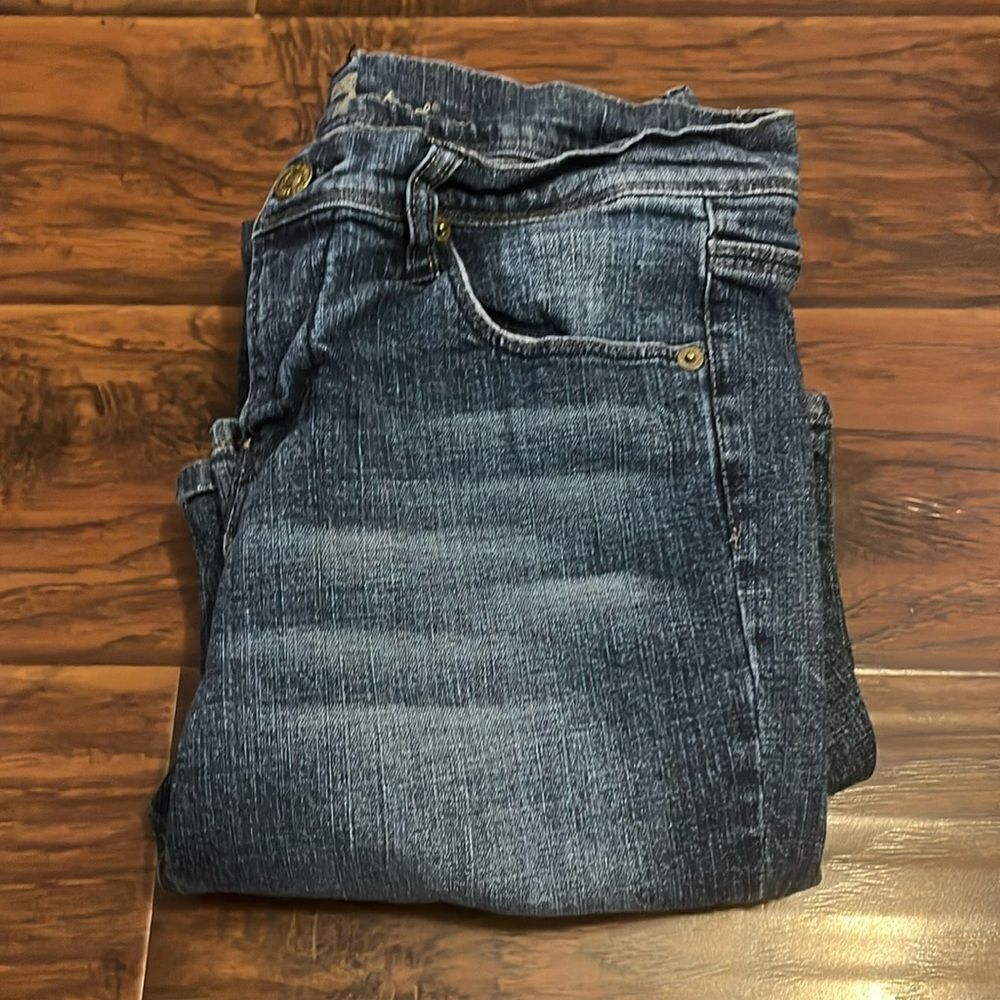7 For All Mankind Mia Distressed Gold Studded Back Pocket Denim Jeans Casual